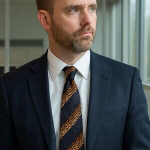 CANTINI Men Neck Tie Navy/Gold Rope Design 100% Silk Made in Italy Suit Necktie